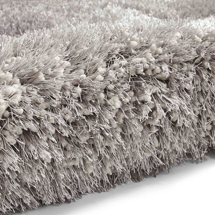 Montana Super Plush Heavyweight High-Density Luxury Hand-Woven Soft High-Pile Plain Shaggy Silver Round Rug