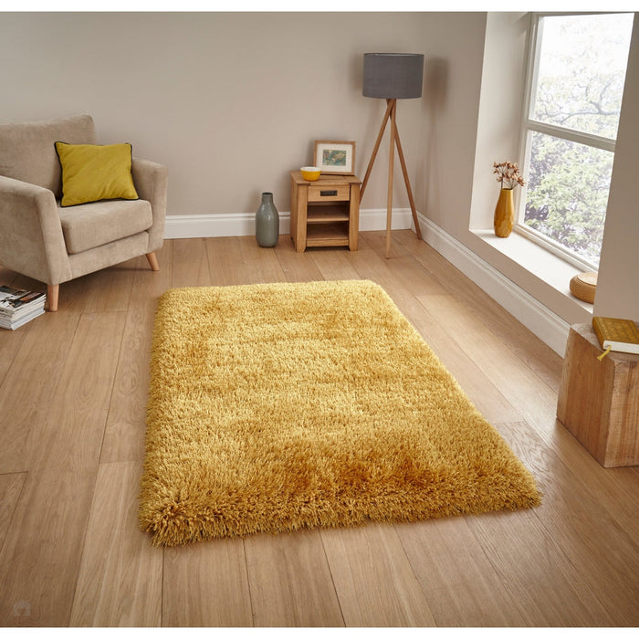 Montana Super Plush Heavyweight High-Density Luxury Hand-Woven Soft High-Pile Plain Shaggy Yellow Rug