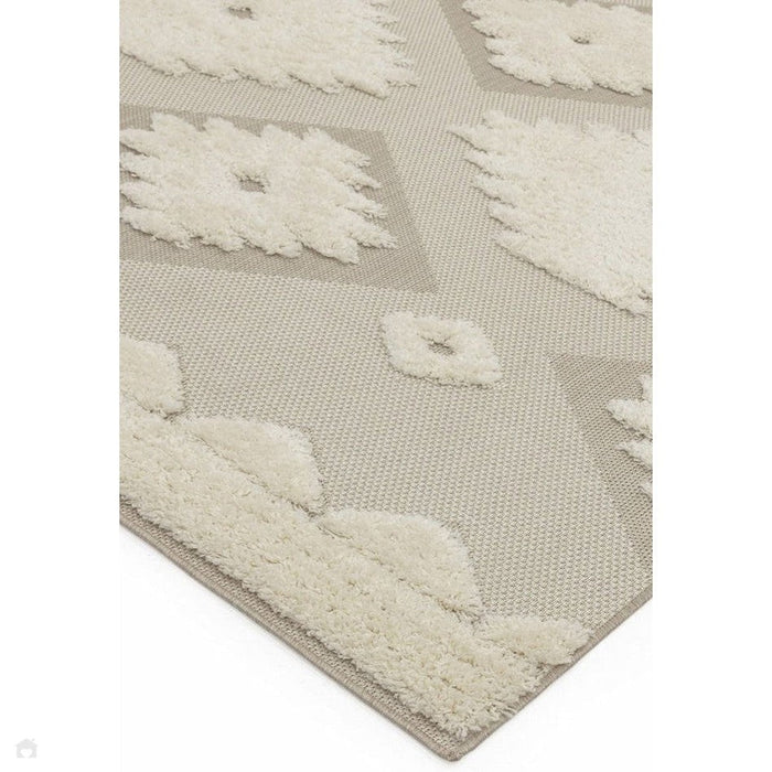 Monty MN02 Tribal Modern Geometric Durable Stain-Resistant Weatherproof Flatweave In-Outdoor Natural/Cream Rug