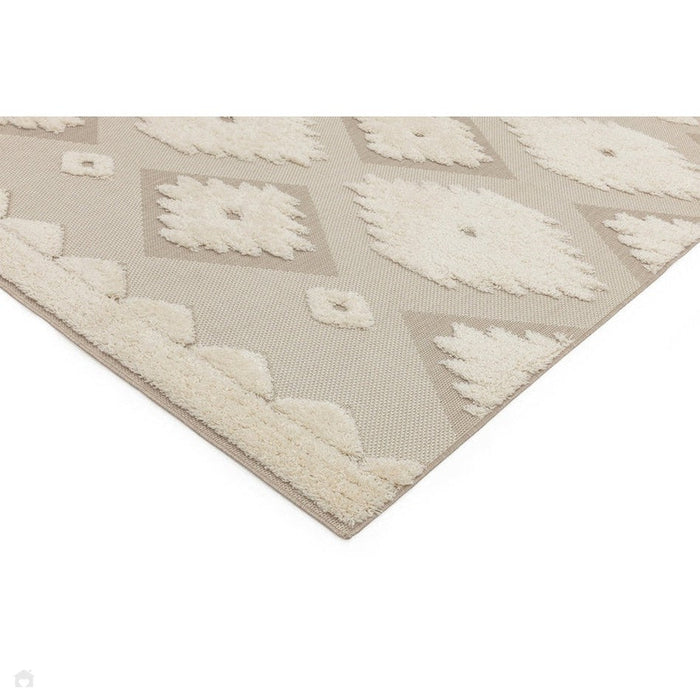 Monty MN02 Tribal Modern Geometric Durable Stain-Resistant Weatherproof Flatweave In-Outdoor Natural/Cream Rug