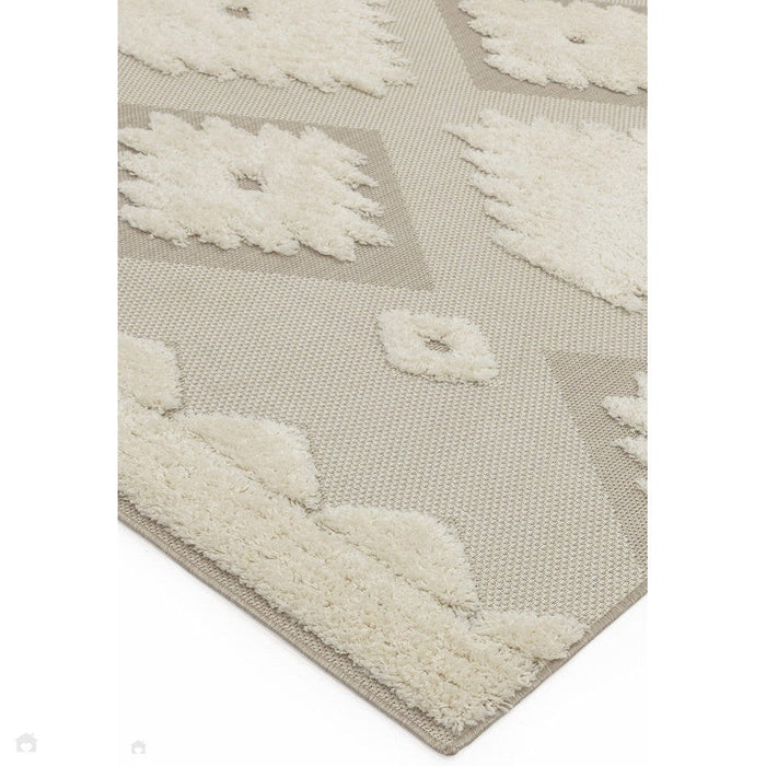 Monty MN02 Tribal Modern Geometric Durable Stain-Resistant Weatherproof Flatweave In-Outdoor Natural/Cream Rug