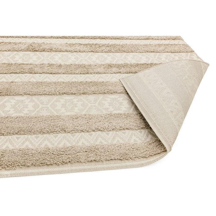 Monty MN04 Stripe Modern Durable Stain-Resistant Weatherproof Flatweave In-Outdoor Natural/Cream Rug