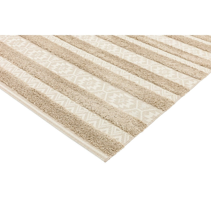 Monty MN04 Stripe Modern Durable Stain-Resistant Weatherproof Flatweave In-Outdoor Natural/Cream Rug