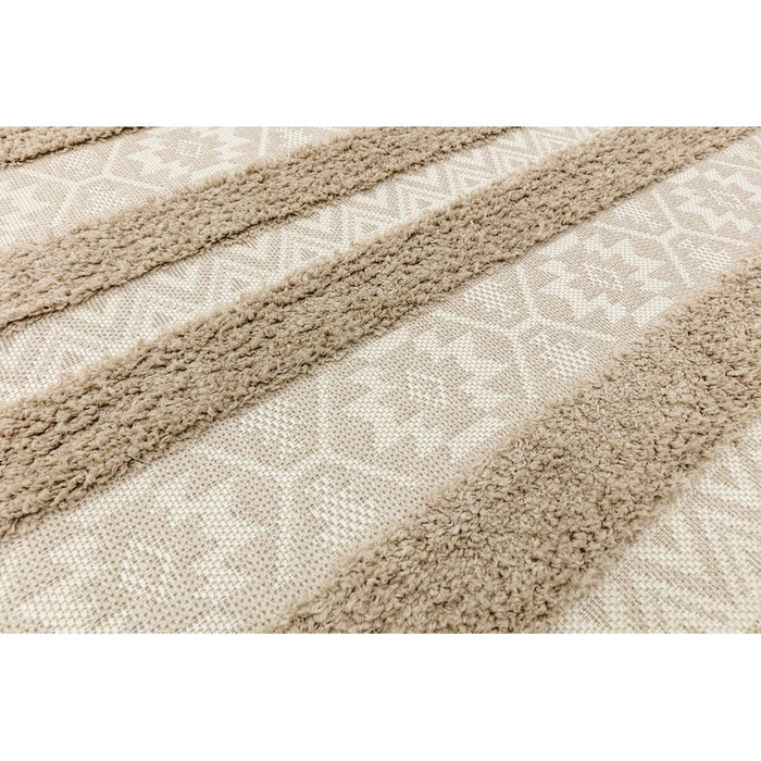 Monty MN04 Stripe Modern Durable Stain-Resistant Weatherproof Flatweave In-Outdoor Natural/Cream Rug