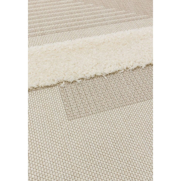 Monty MN06 Geometric Modern Durable Stain-Resistant Weatherproof Flatweave In-Outdoor Natural/Cream Rug