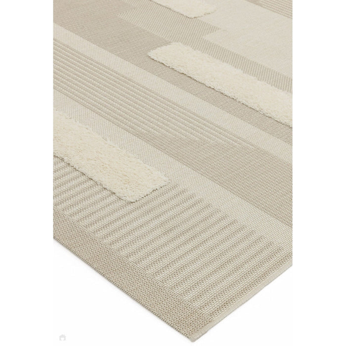 Monty MN06 Geometric Modern Durable Stain-Resistant Weatherproof Flatweave In-Outdoor Natural/Cream Rug