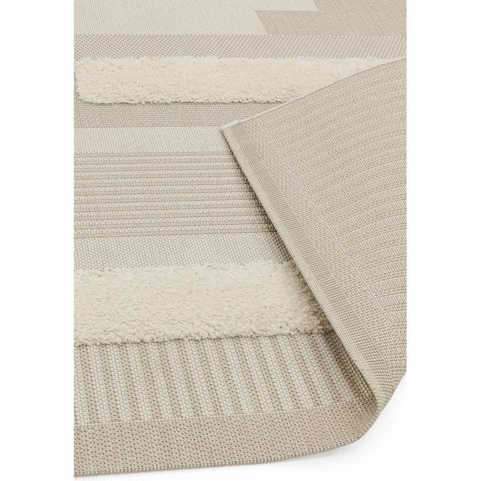 Monty MN06 Geometric Modern Durable Stain-Resistant Weatherproof Flatweave In-Outdoor Natural/Cream Rug