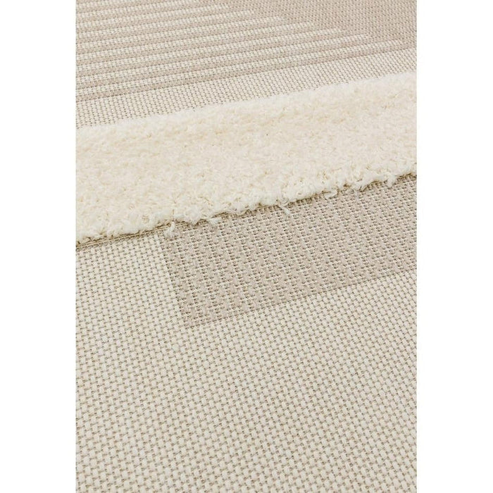 Monty MN06 Geometric Modern Durable Stain-Resistant Weatherproof Flatweave In-Outdoor Natural/Cream Rug