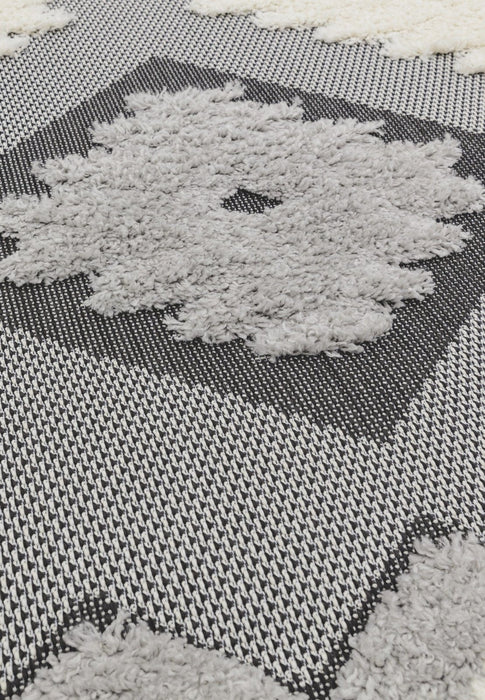 Monty Mn01 Black Cream Tribal Rug