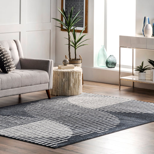 Moon Patterned Area Rug 160x230 cm Grey