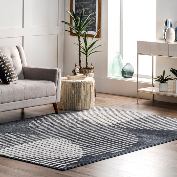 Moon Patterned Area Rug 160x230 cm Grey