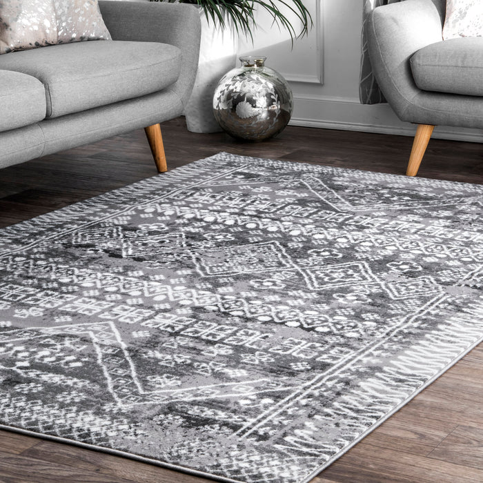 Moroccan Area Rug Grey 160 cm x 230 cm