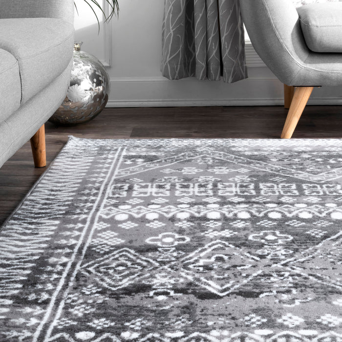 Moroccan Area Rug Grey 160 cm x 230 cm