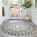 Moroccan Area Rug With Tassels In Off White Color