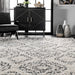 Moroccan Area Rug With Tassels In Off White Color