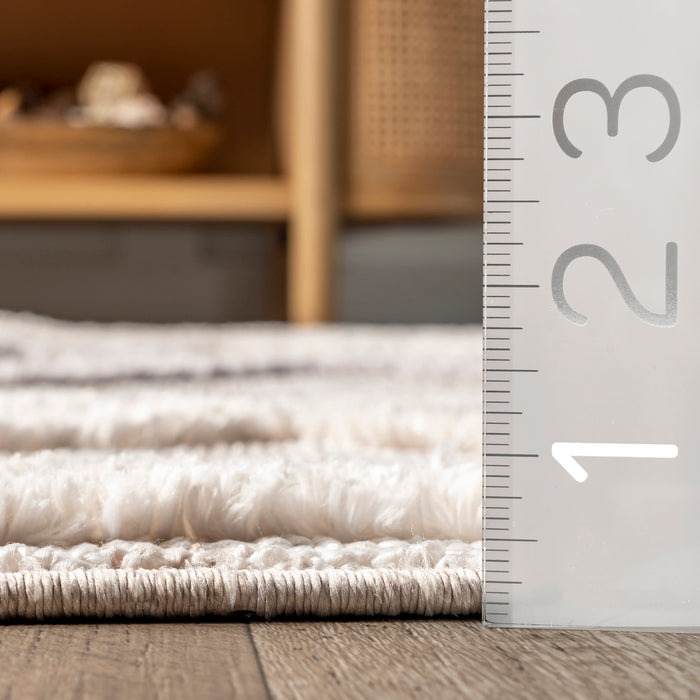 Moroccan Area Rug in Beige for Living Room