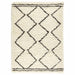 Moroccan Berber Boho Geometric Zig Zag Super-Soft Plush Wool Cream/Black Rug