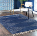 Tappeto marocchino a pelo lungo con nappe blu 60x90 cm