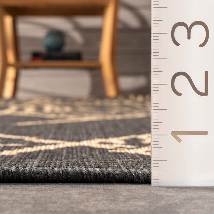Moroccan Charcoal Area Rug for Indoor and Outdoor Use