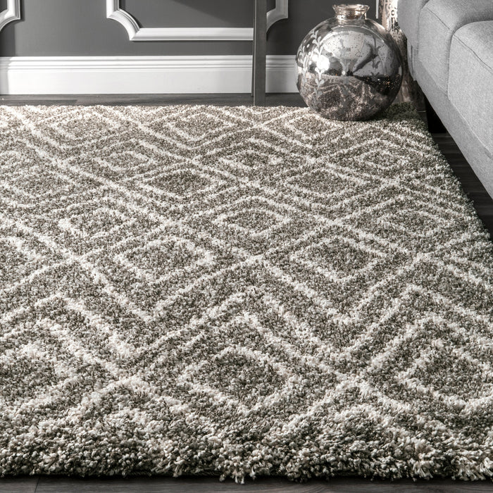 Moroccan Diamond Area Rug 160x230 cm Dark Grey