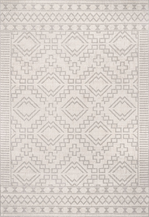 Moroccan Diamond Area Rug For Indoor Outdoor Use Grey
