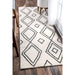 Moroccan Diamond Pattern Wool Area Rug 120 x 180 cm