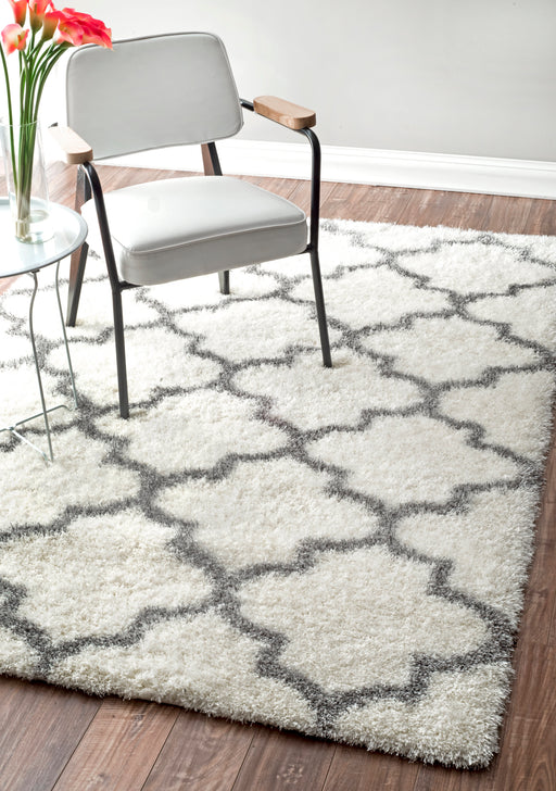 Maroccan Diamond Shag Area Rug 170x240 cm elfenben