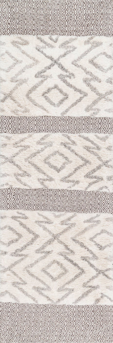 Moroccan Diamond Shag Area Rug Grey 60x90 cm