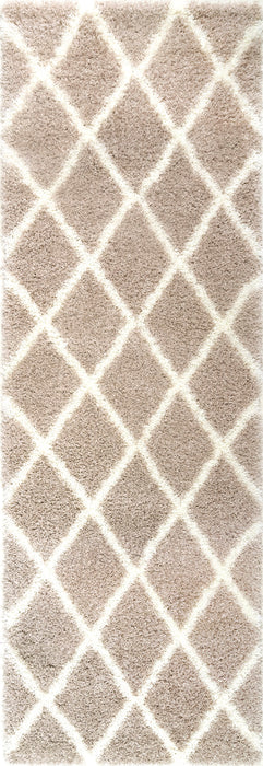 Marokkolainen Diamond Shag Area -matto beige 150x240 cm