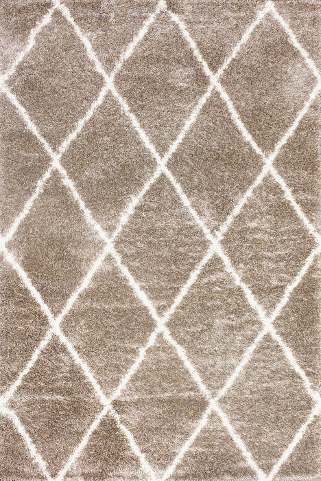 Marokkolainen Diamond Shag Area -matto beige 150x240 cm