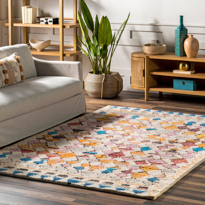 Moroccan Diamond Shag Rug 120x180 cm Multicolor Design