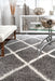 Moroccan Diamond Shag Rug in Ash Color