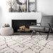 Moroccan Diamond Tassel Area Rug 120cm Off White