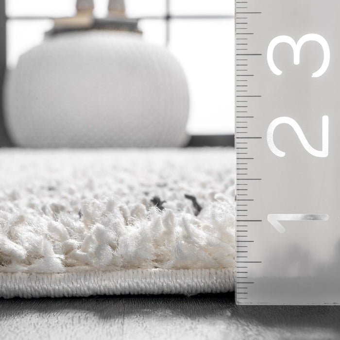 Moroccan Diamond Tassel Area Rug 160x230 cm Off White