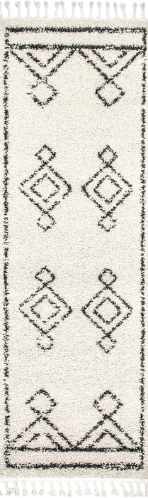 Moroccan Drop Tassel Area Rug 152x244 cm Off White