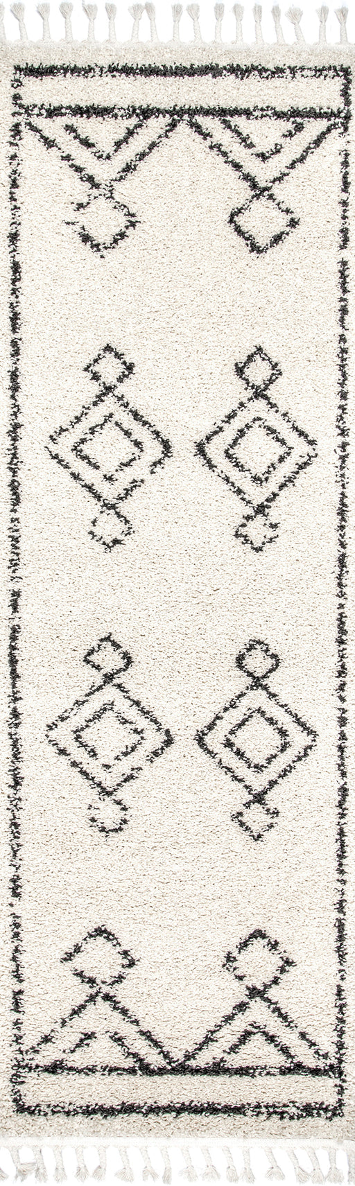 Moroccan Drop Tassel Area Rug 152x244 cm Off White