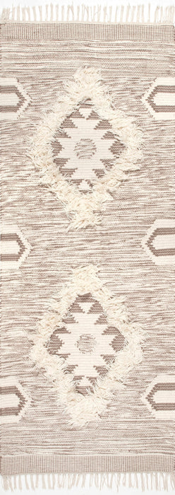 Marokkolainen Fringe Wool Area -matto beige 160x230 cm