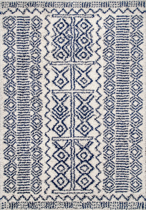 Moroccan Geometric Area Rug Navy 160x230 cm