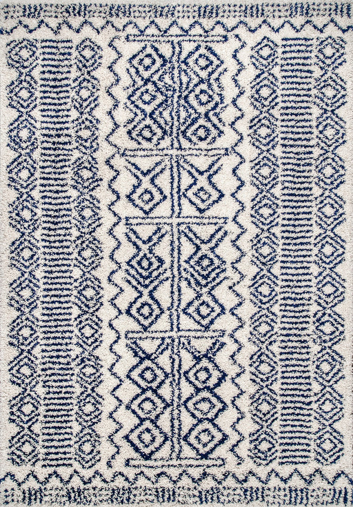 Moroccan Geometric Area Rug Navy 160x230 cm