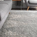 Moroccan Grey Diamond Pinstripe Tassel Area Rug 140x200 cm
