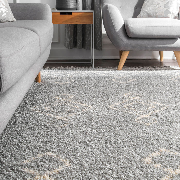 Moroccan Grey Tassel Area Rug 160x230 cm