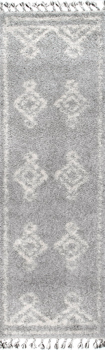 Moroccan Grey Tassel Area Rug 160x230 cm
