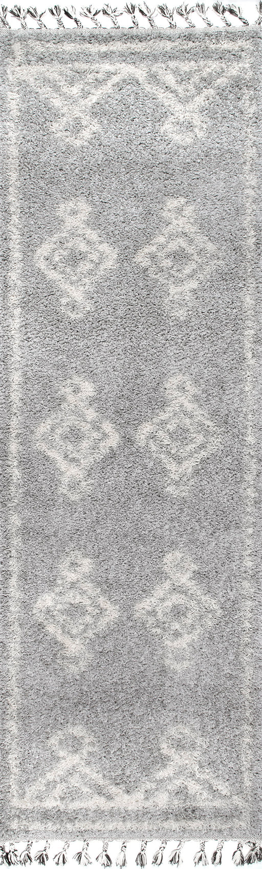Moroccan Grey Tassel Area Rug 160x230 cm