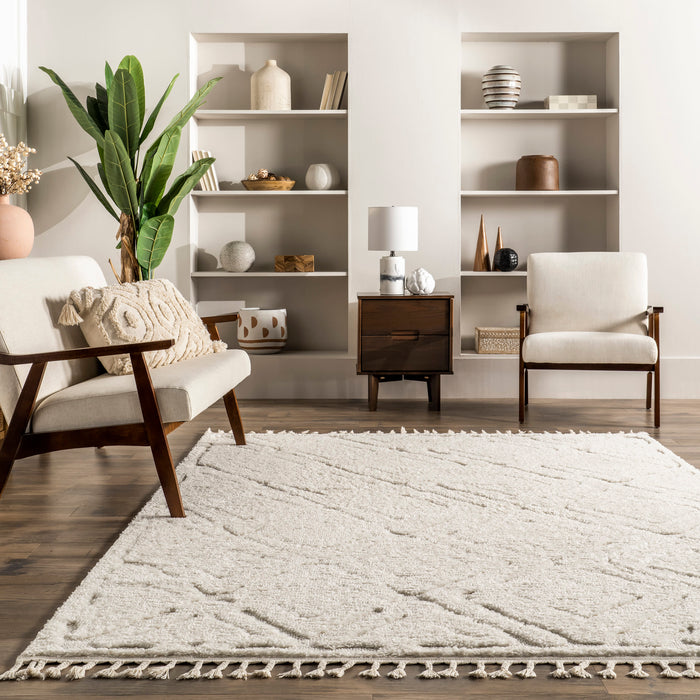 Moroccan-Inspired Cream Area Rug for Modern Spaces