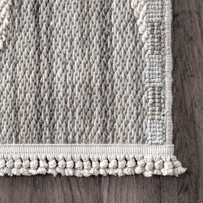 Moroccan Inspired Grey Lattice Area Rug 160x230 cm