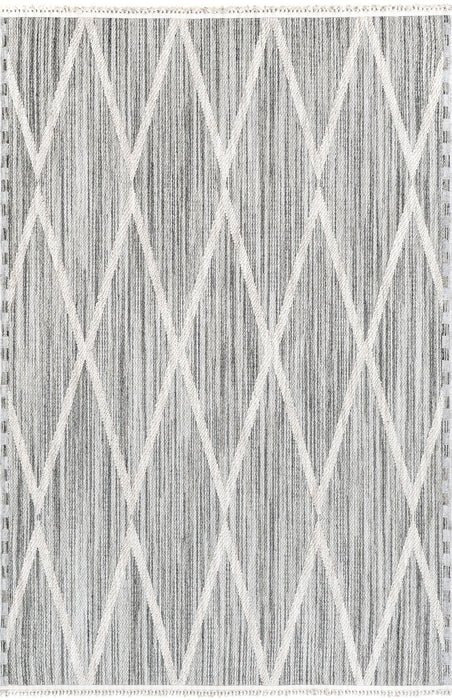 Moroccan Inspired Grey Lattice Area Rug 160x230 cm