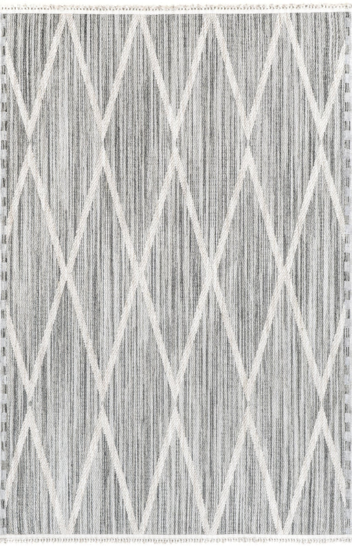 Moroccan Inspired Grey Lattice Area Rug 160x230 cm