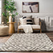 Moroccan-Inspired Grey Trellis Area Rug 150x240 cm