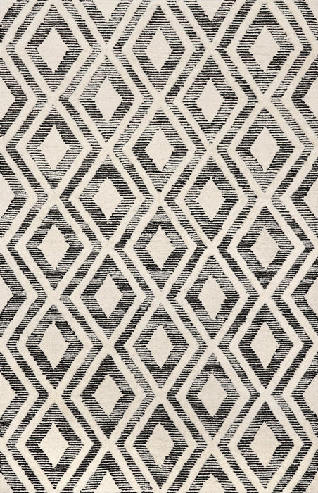Moroccan-Inspired Grey Trellis Area Rug 150x240 cm