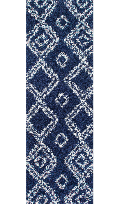 Tappeto Shag di ispirazione marocchina in blu 120x170 cm